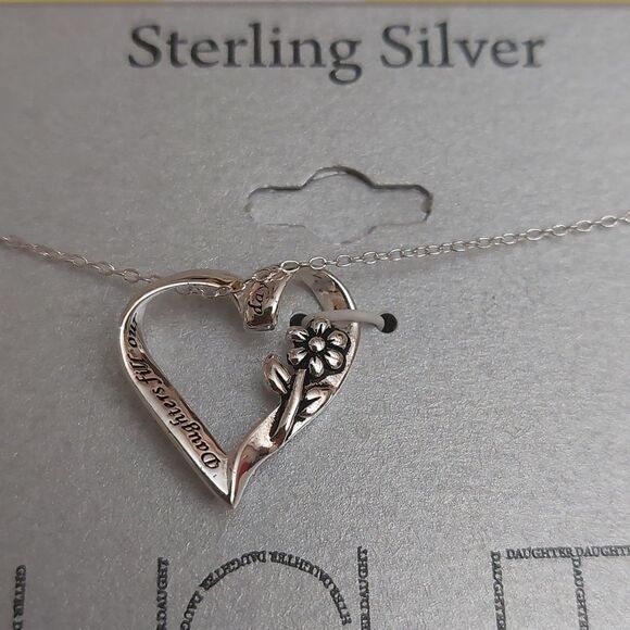 Kohl's Footnotes Sterling Silver Daughter Heart Pendant Necklace - Picture 2 of 4